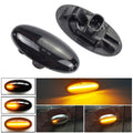 2pcs For Mazda 2 DY 2003-2007 Car Dynamic LED Fender Side Light, For Mazda 2 DY 2003-2007 (Transparent Black)
