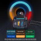 K4 Car 3 in 1 PD + USB Dual Port Fast Charger with Spring Data Cable, K4