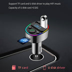 Car Bluetooth MP3 Player Audio FM Transmitter with Ambient Light, MP3 Player