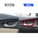 Car Carbon Fiber Inside Door Wrist Frame Decorative Sticker for Honda Tenth Generation Civic 2016-2019, Left and Right Drive Universal, Inside Door Wrist Frame