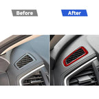 Car Carbon Fiber Dashboard Air Outlet Decorative Sticker for Honda Tenth Generation Civic 2016-2019, Right Drive, Dashboard Air Outlet Right Drive