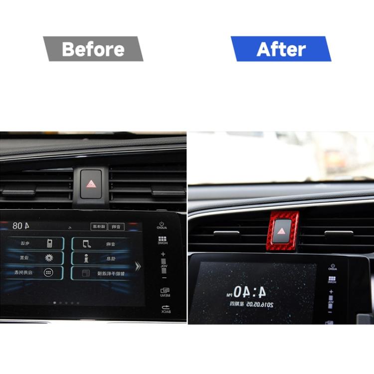Car Carbon Fiber Double Flash Light Decorative Sticker for Honda Tenth Generation Civic 2016-2019, Right Drive, Double Flash Light  Right Drive