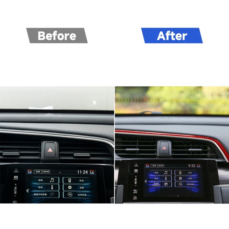 Car Carbon Fiber Above the Central Control Air Outlet Decorative Sticker for Honda Tenth Generation Civic 2016-2019, Left Drive, Above the Central Control Air Outlet Left Drive