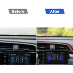 Car Carbon Fiber Above the Central Control Air Outlet Decorative Sticker for Honda Tenth Generation Civic 2016-2019, Left Drive, Above the Central Control Air Outlet Left Drive