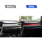 Car Carbon Fiber Central Control Decorative Sticker for Honda Tenth Generation Civic 2016-2019, Left Drive, Central Control Left Drive