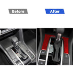 Car Carbon Fiber Gear Decorative Sticker for Honda Tenth Generation Civic 2016-2019, Left and Right Drive Universal, Gear