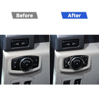 Car Carbon Fiber Headlight Switch Decorative Sticker for Ford F150 2017-2020, Left and Right Drive Universal, Headlight Switch