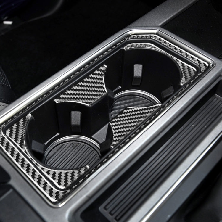 Car Carbon Fiber Front Water Cup Holder Frame Decorative Sticker for Ford F150 2017-2020, Right Drive, Front Water Cup Holder Frame , Right Drive
