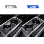 Car Carbon Fiber Front Water Cup Holder Frame Decorative Sticker for Ford F150 2017-2020, Right Drive, Front Water Cup Holder Frame , Right Drive