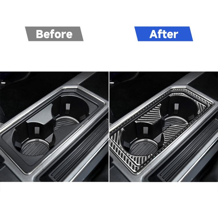 Car Carbon Fiber Front Water Cup Holder Frame Decorative Sticker for Ford F150 2017-2020, Right Drive, Front Water Cup Holder Frame , Right Drive