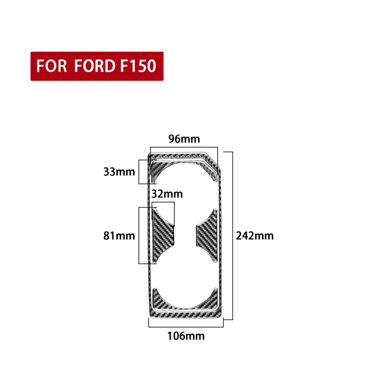 Car Carbon Fiber Front Water Cup Holder Frame Decorative Sticker for Ford F150 2017-2020, Left Drive, Front Water Cup Holder Frame , Left Drive