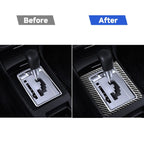 Car Carbon Fiber Manual Gearbox Decorative Sticker for Mitsubishi Lancer EVO (Only GT / GTS) 2010-2015, Left and Right Drive Universal, Manual Gearbox