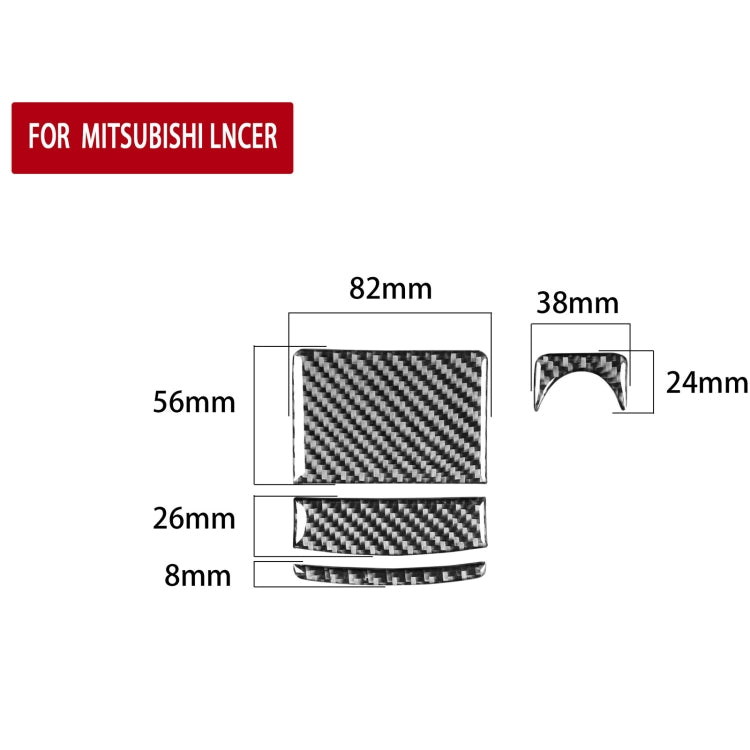 4 PCS Car Carbon Fiber Ashtray + Power Socket Decorative Sticker for Mitsubishi Lancer EVO (Only GTS) 2008-2015, Left and Right Drive Universal, Ashtray + Power Socket