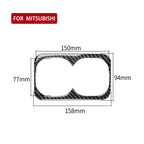 Car Carbon Fiber Rear Center Armrest Cup Holder Decorative Sticker for Mitsubishi Lancer EVO 2008-2015, Left and Right Drive Universal, Rear Center Armrest Cup Holder