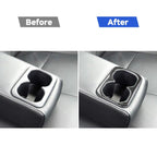 Car Carbon Fiber Rear Center Armrest Cup Holder Decorative Sticker for Mitsubishi Lancer EVO 2008-2015, Left and Right Drive Universal, Rear Center Armrest Cup Holder