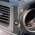 Car Carbon Fiber INFO Button Decorative Sticker for Mitsubishi Lancer EVO 2008-2015, Left Drive, INFO Button