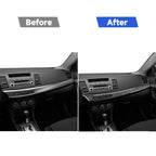 2 PCS Car Carbon Fiber Central Dashboard Panel Decorative Sticker for Mitsubishi Lancer EVO 2008-2015, Left Drive, Central Dashboard