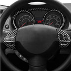 6 PCS Car Carbon Fiber Speedometer + Steering Wheel Buttons Decorative Sticker for Mitsubishi Lancer DE ES GTS 2008-2015, Left and Right Drive Universal, Speedometer + Steering Wheel Buttons