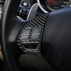 2 PCS Car Carbon Fiber Steering Wheel Buttons Decorative Sticker for Mitsubishi Lancer DE ES GTS 2008-2015, Left and Right Drive Universal, Steering Wheel Button