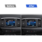 Car Carbon Fiber Navigation System Cover Decorative Sticker for Mitsubishi Lancer EVO 2008-2015, Left and Right Drive Universal, Navigation System Cover