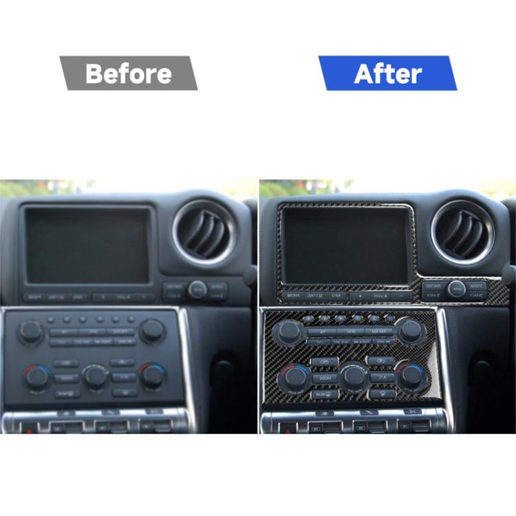 2 PCS Car Carbon Fiber Navigation Instrument Decorative Sticker for Nissan GTR R35 2008-2016, Right Drive, Navigation Instrument, Right Drive