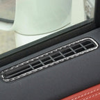 4 PCS Car Carbon Fiber Door Horn + Window Air Outlet Decorative Sticker for Nissan GTR R35 2008-2020, Left and Right Drive Universal, Door Horn + Window Air Outlet