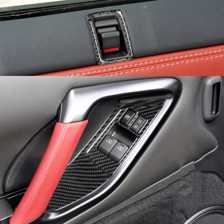 6 PCS Car Carbon Fiber Window Lift Button Door Lock Decorative Sticker for Nissan GTR R35 2008-2016, Left Drive, Window Lift Button Door Lock, Left Drive