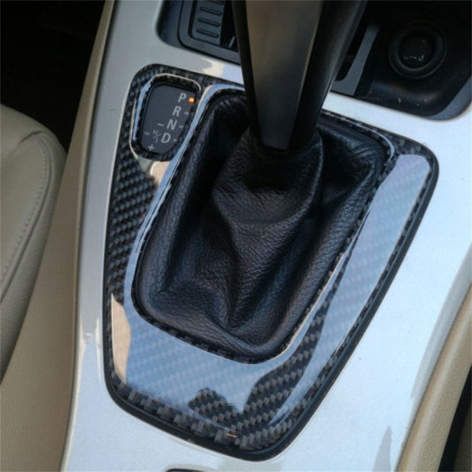Carbon Fiber Car Left Driving Gear Panel Decorative Sticker for BMW E90 / E92 2005-2012, Suitable for Left Driving, Left Driving Gear Panel