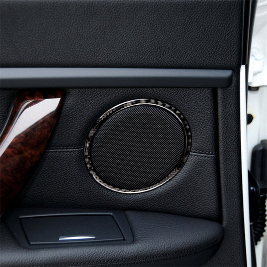 Carbon Fiber Car Horn Circle Decorative Sticker for BMW E90 / E84 / 320i / 325i, Horn Circle