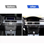 Carbon Fiber Car Central Control CD Panel Decorative Sticker for BMW E90 / E92 2005-2012, High Edition with Hole, CD Panel(High Edition with Hole)