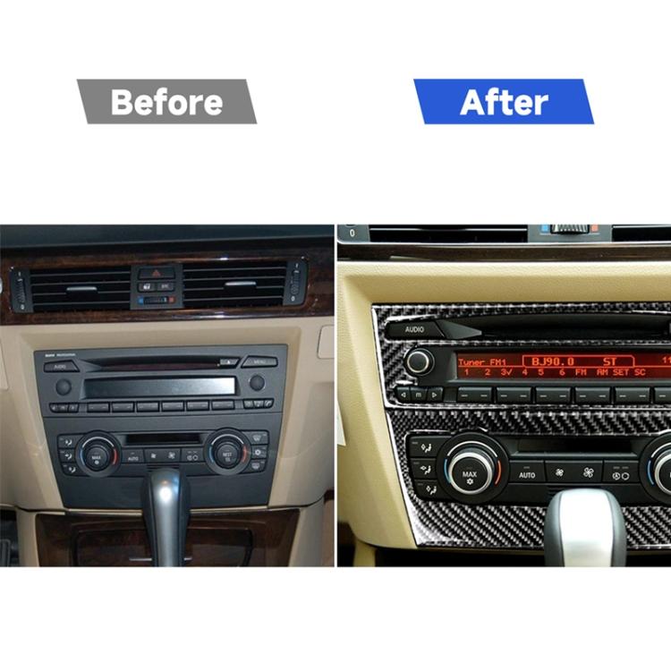 Carbon Fiber Car Central Control CD Panel Decorative Sticker for BMW E90 / E92 2005-2012, Non Navigation without Hole, CD Panel(Non Navigation without Hole)