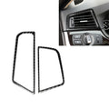 Carbon Fiber Car Side Air Outlet Frame Decorative Sticker for BMW 5 Series F10 2011-2017,Sutible for Left Driving, Side Air Outlet Frame