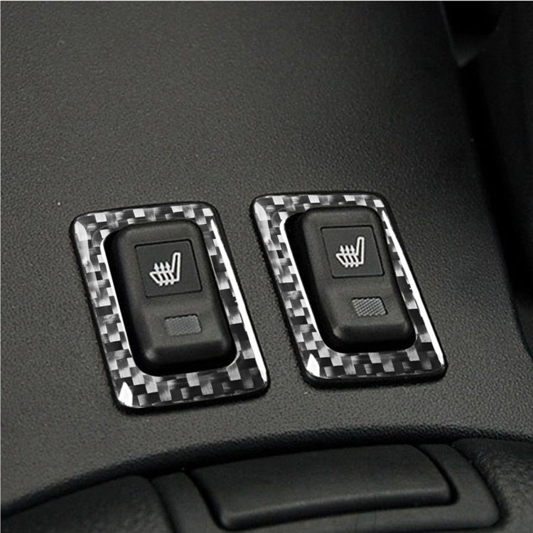 2 PCS Car Carbon Fiber Seat Heating Button Frame Decorative Sticker for Mazda RX8 2004-2008, Left and Right Drive Universal, Seat Heating Button Frame