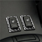 2 PCS Car Carbon Fiber Seat Heating Button Frame Decorative Sticker for Mazda RX8 2004-2008, Left and Right Drive Universal, Seat Heating Button Frame
