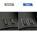 2 PCS Car Carbon Fiber Seat Heating Button Frame Decorative Sticker for Mazda RX8 2004-2008, Left and Right Drive Universal, Seat Heating Button Frame