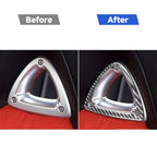 Car Carbon Fiber Seat Headrest Decorative Sticker for Mazda RX8 2004-2008, Left and Right Drive Universal, Seat Headrest