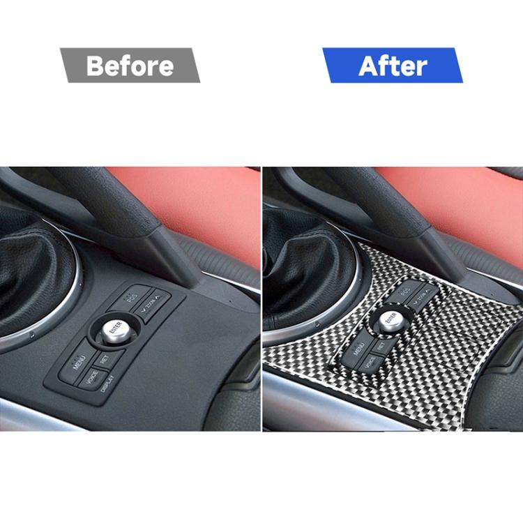 Car Carbon Fiber Gear Position Console Lower Decorative Sticker for Mazda RX8 2004-2008, Left and Right Drive Universal, Gear Position Console Lower