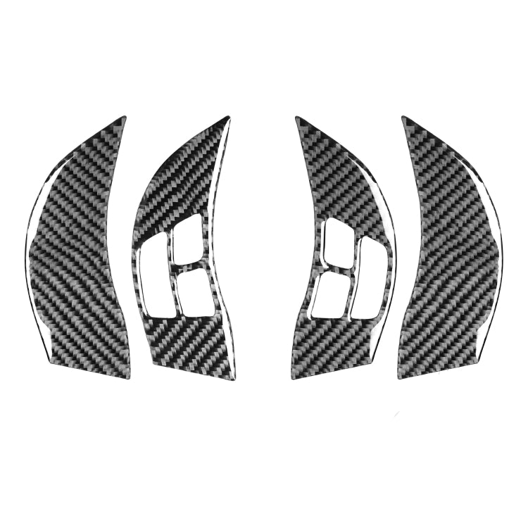 4 PCS Car Carbon Fiber Steering Wheel Decorative Sticker for Mazda RX8 2004-2008, Left and Right Drive Universal, 4 PCS Steering Wheel