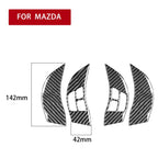 4 PCS Car Carbon Fiber Steering Wheel Decorative Sticker for Mazda RX8 2004-2008, Left and Right Drive Universal, 4 PCS Steering Wheel