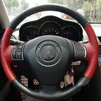 4 PCS Car Carbon Fiber Steering Wheel Decorative Sticker for Mazda RX8 2004-2008, Left and Right Drive Universal, 4 PCS Steering Wheel