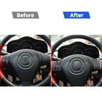 4 PCS Car Carbon Fiber Steering Wheel Decorative Sticker for Mazda RX8 2004-2008, Left and Right Drive Universal, 4 PCS Steering Wheel