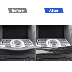 2 in 1 Car Carbon Fiber Multimedia Navigation Buttons Frame Decorative Sticker for Nissan 370Z Z34 2009-, Left and Right Drive Universal, Multimedia Navigation Buttons Frame