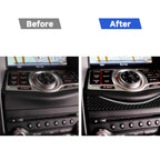 Car Carbon Fiber Multimedia Navigation Buttons Panel Decorative Strip for Nissan 370Z Z34 2009-, Left and Right Drive Universal, Multimedia Navigation Buttons Panel