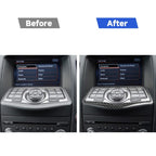 Car Carbon Fiber Multimedia Navigation Buttons Panel Decorative Sticker for Nissan 370Z Z34 2009-, Left and Right Drive Universal, Multimedia Navigation Buttons