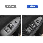 2 PCS Car Carbon Fiber Window Lift Panel Decorative Sticker for Nissan 370Z Z34 2009-, Left Drive Low-configured, Window Lift Panel Left Drive