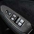 Car Carbon Fiber Main Driving Side Door Lift Control Decorative Sticker for Nissan 370Z Z34 2009-, Right Drive Low-configured, Main Driving Side Door Lift Control Right Drive