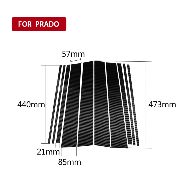 Car Carbon Fiber Goalpost Decorative Sticker for Toyota Land Cruiser Prado 2010-2018, Left and Right Drive Universal, For Toyota Land Cruiser Prado 2010-2018