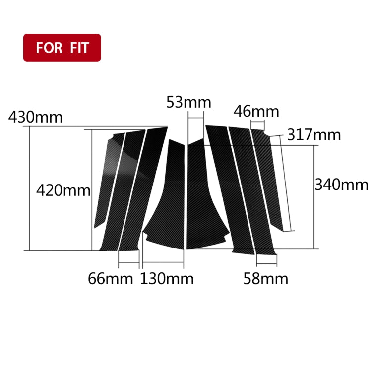 Car Carbon Fiber B-Pillar Decorative Sticker for Honda Fit 2014-2018, Left and Right Drive Universal, For Honda Fit 2014-2018