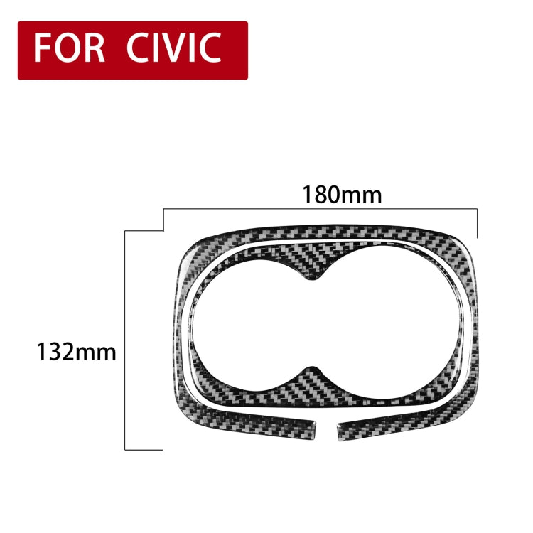 2 in 1 Car Carbon Fiber Rear Water Cup Holder Panel Decorative Sticker for Honda Civic 8th Generation 2006-2011, Left and Right Drive Universal, Rear Water Cup Holder Panel