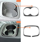 2 in 1 Car Carbon Fiber Rear Water Cup Holder Panel Decorative Sticker for Honda Civic 8th Generation 2006-2011, Left and Right Drive Universal, Rear Water Cup Holder Panel